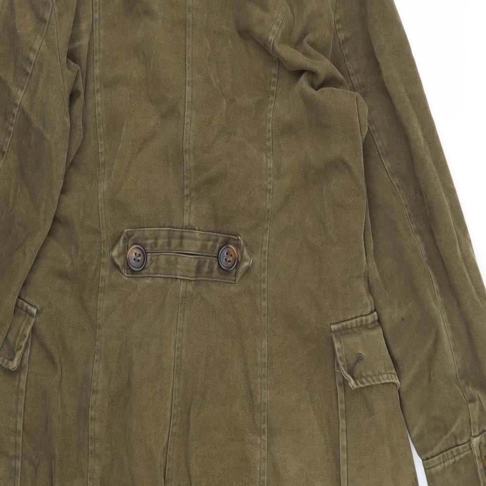Zara Womens Green   Trench Coat Coat Size L