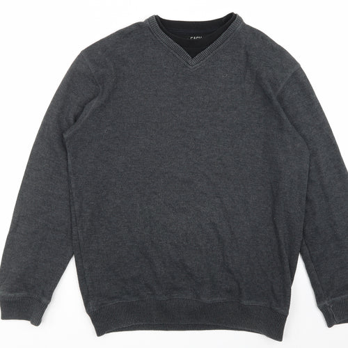 Easy Mens Grey   Pullover Jumper Size M