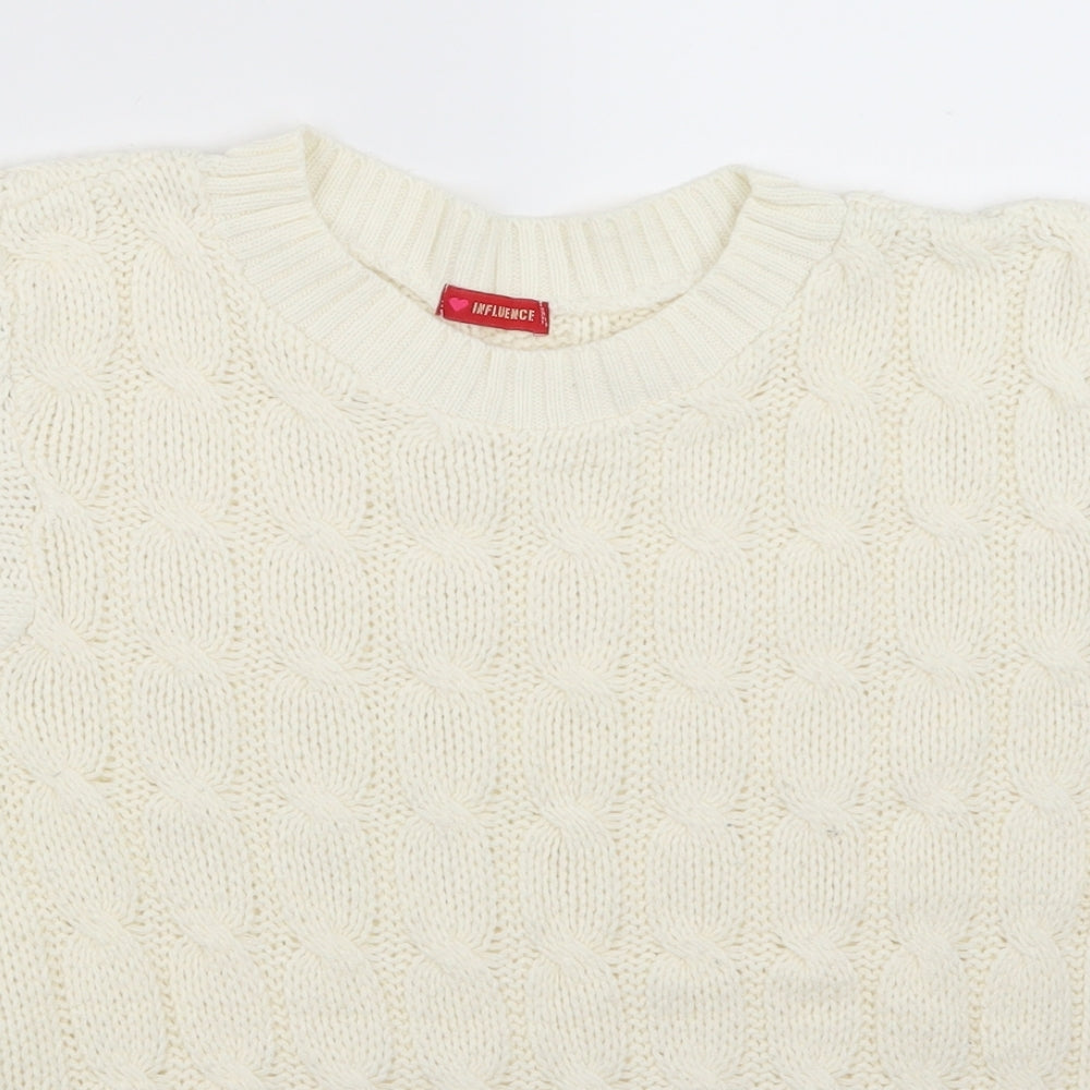 Influence Womens White   Pullover Jumper Size 10