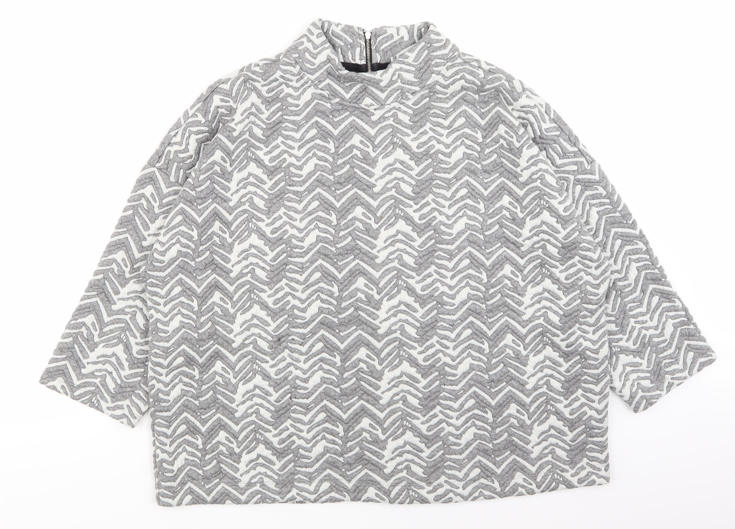 Marks and Spencer Womens Grey Striped  Pullover Sweatshirt Size 18