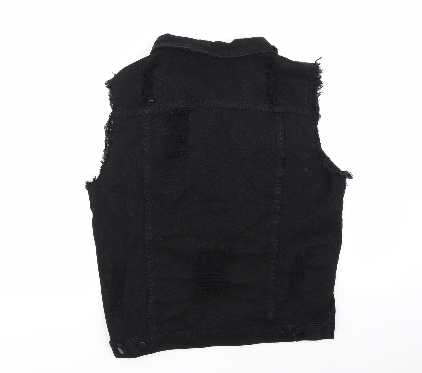 Primark Womens Black  Denim Gilet Jacket Size M