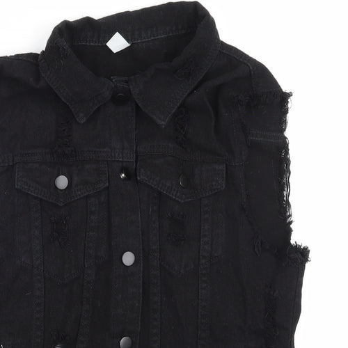 Primark Womens Black  Denim Gilet Jacket Size M
