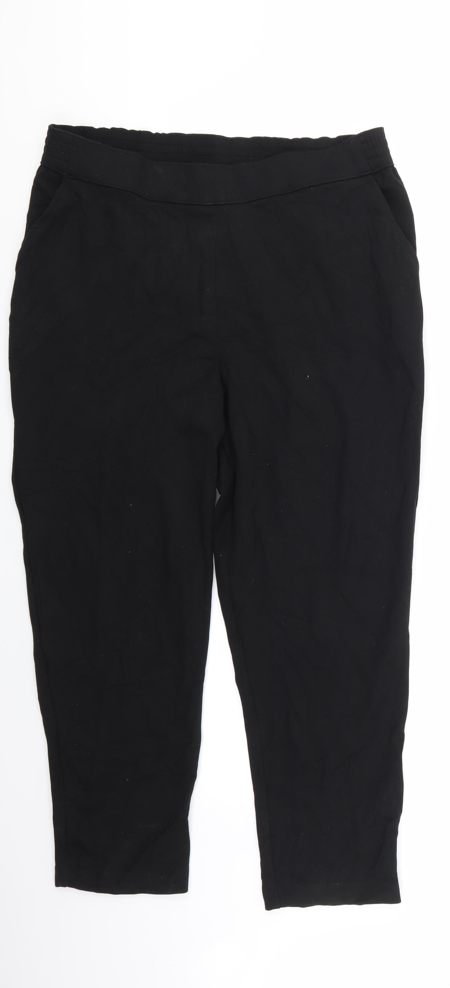 tapered Womens Black   Cropped Trousers Size 16