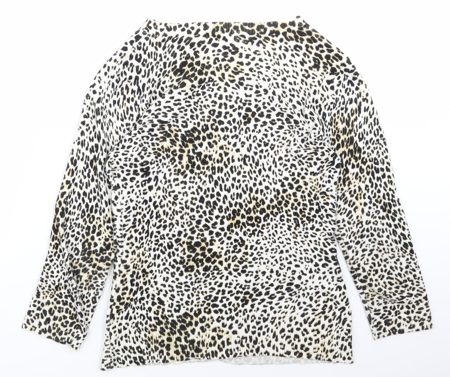 Select Womens White Animal Print  Cardigan Jumper Size 10