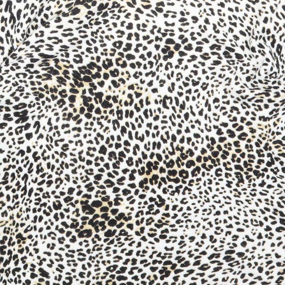 Select Womens White Animal Print  Cardigan Jumper Size 10