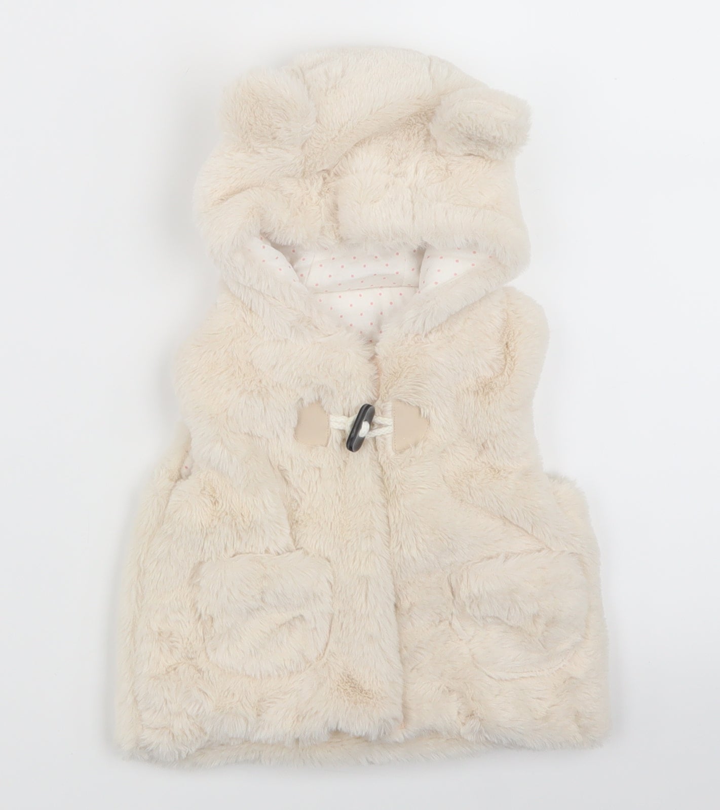 Nutmeg Girls Beige   Gilet Jacket Size 6-9 Months