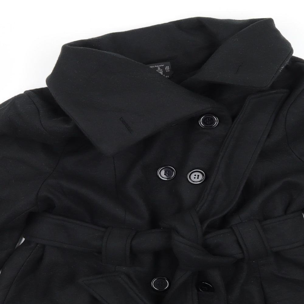 Image Womens Black   Trench Coat Coat Size 14