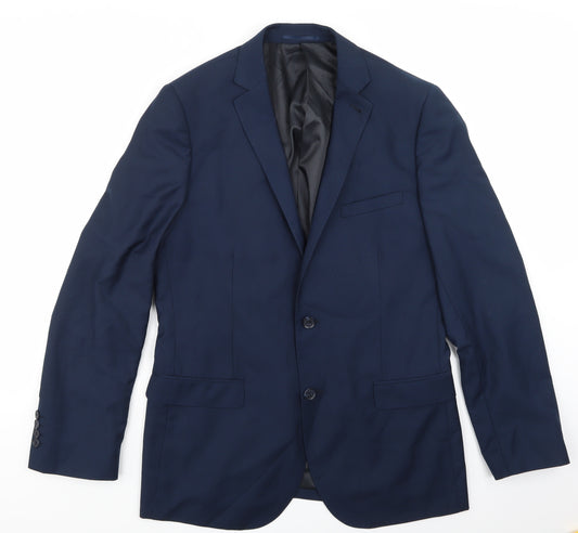Front view of Tailor & Cutter men’s blue jacket blazer, size 42