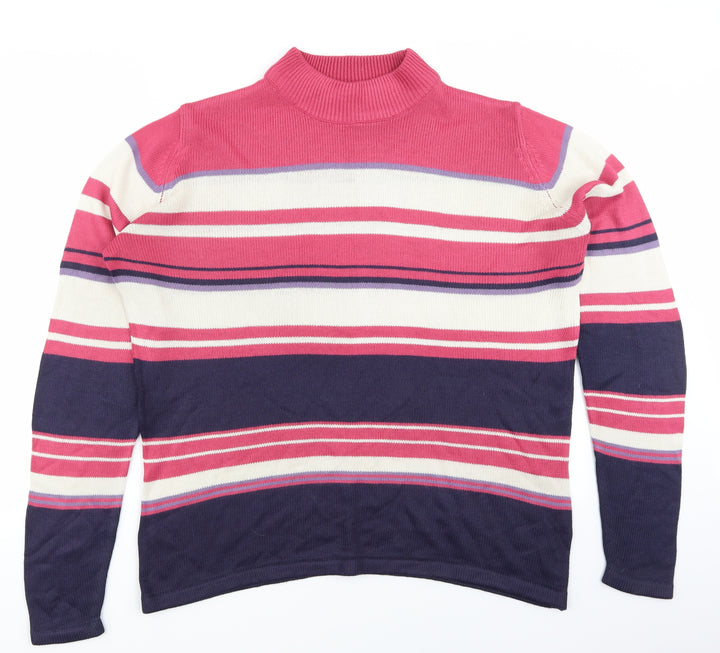 EWM Womens Orange Striped  Pullover Jumper Size 14