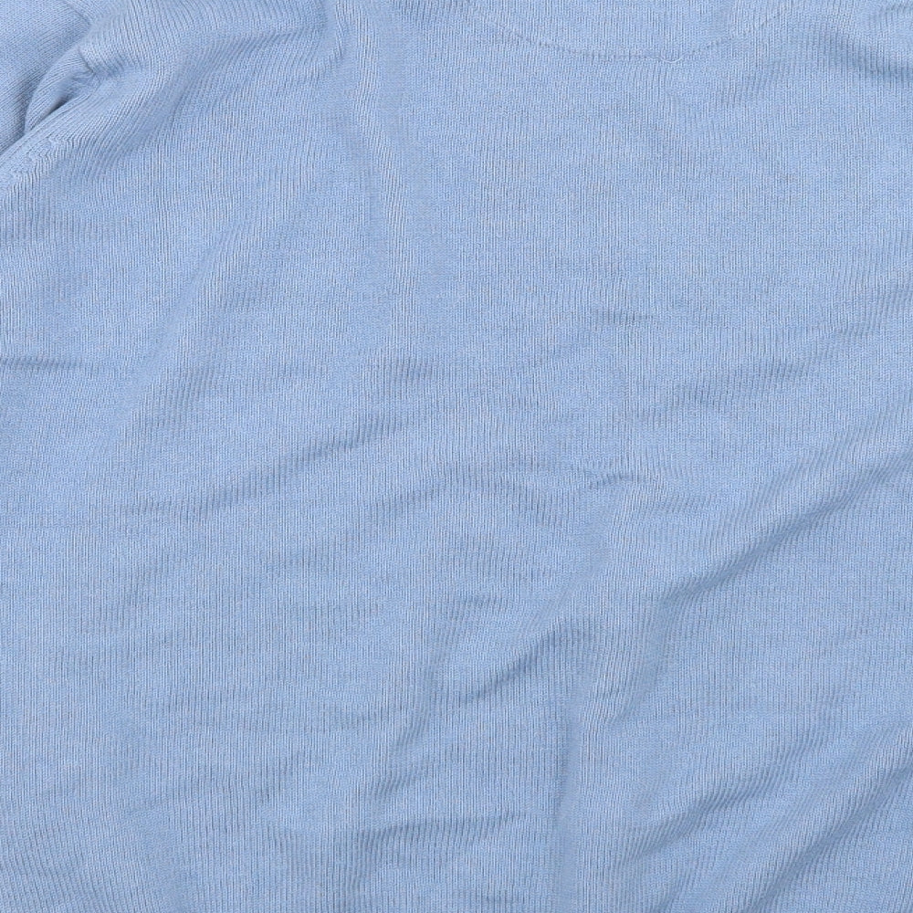 Marks and Spencer Mens Blue Houndstooth  Pullover Jumper Size XL