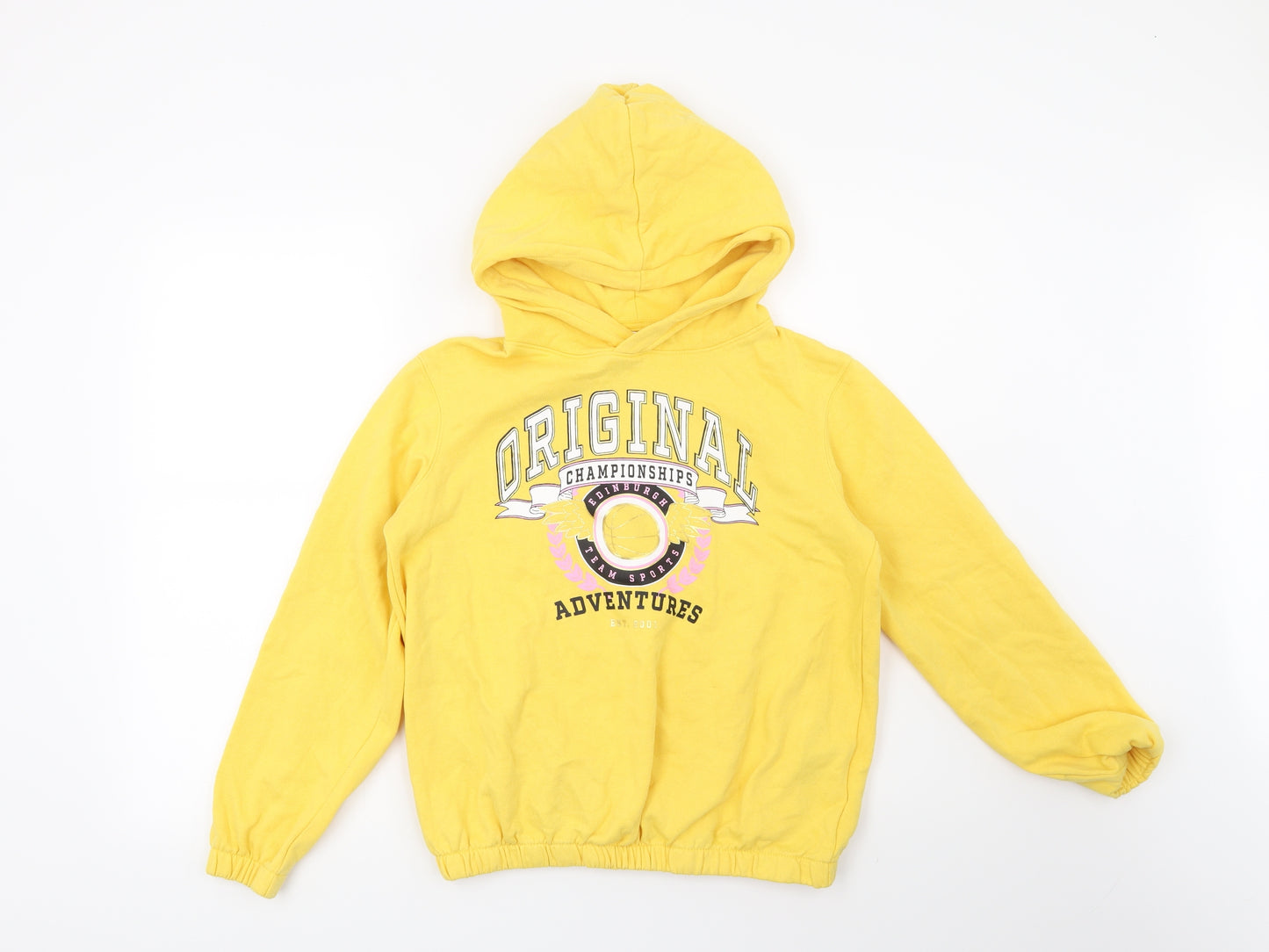 H&M Girls Yellow   Pullover Hoodie Size 11-12 Years  - Original Championships Edinburgh