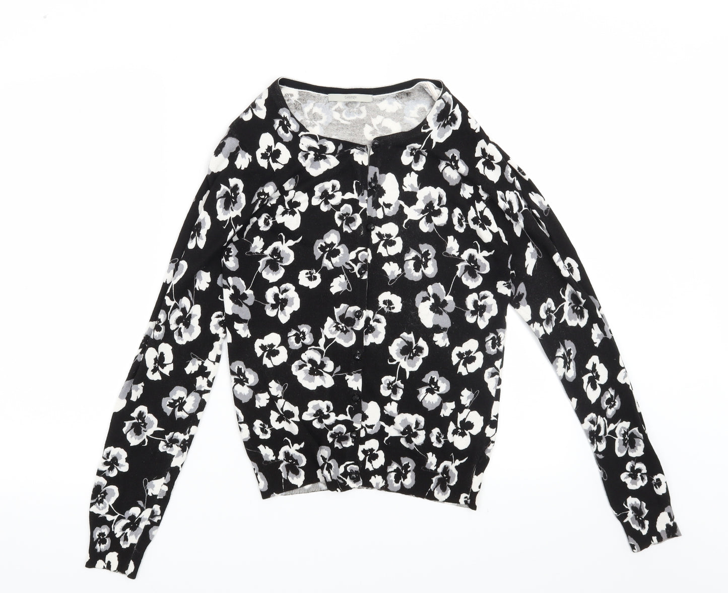 George Womens Black Floral  Cardigan Jumper Size 8