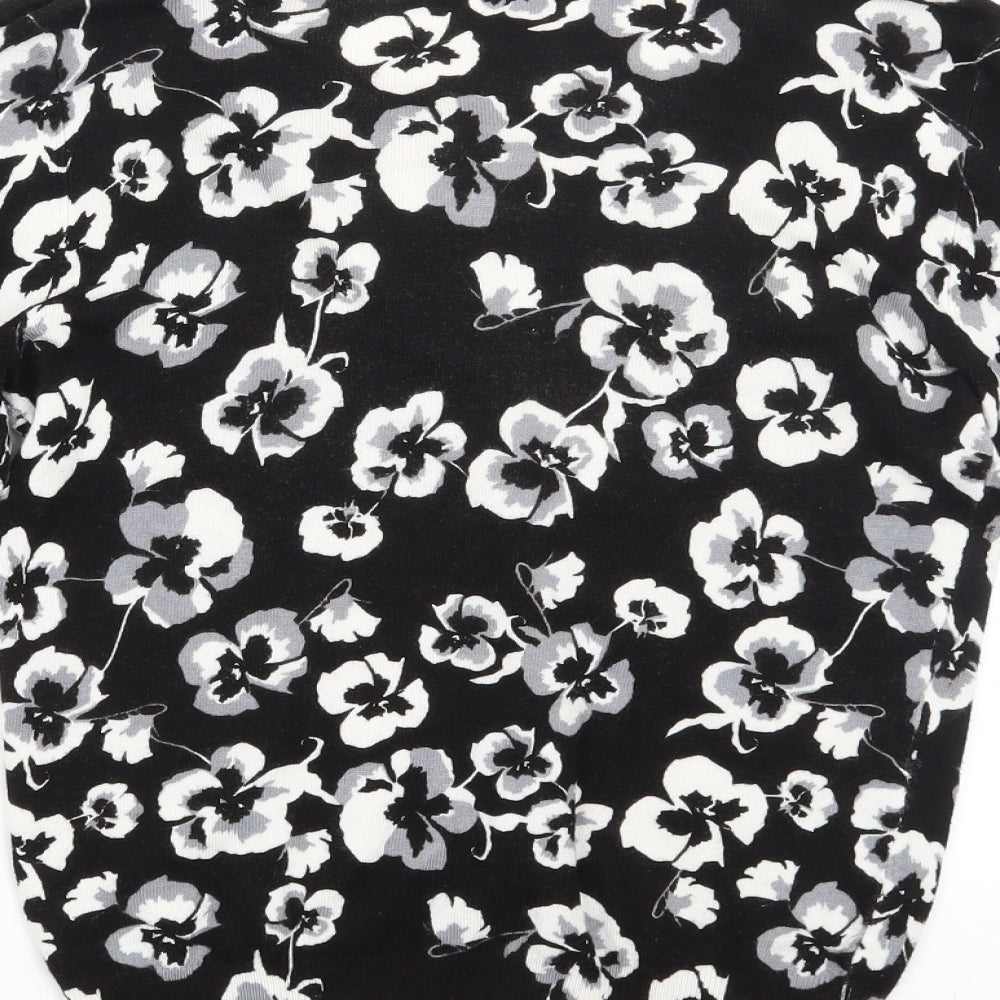 George Womens Black Floral  Cardigan Jumper Size 8