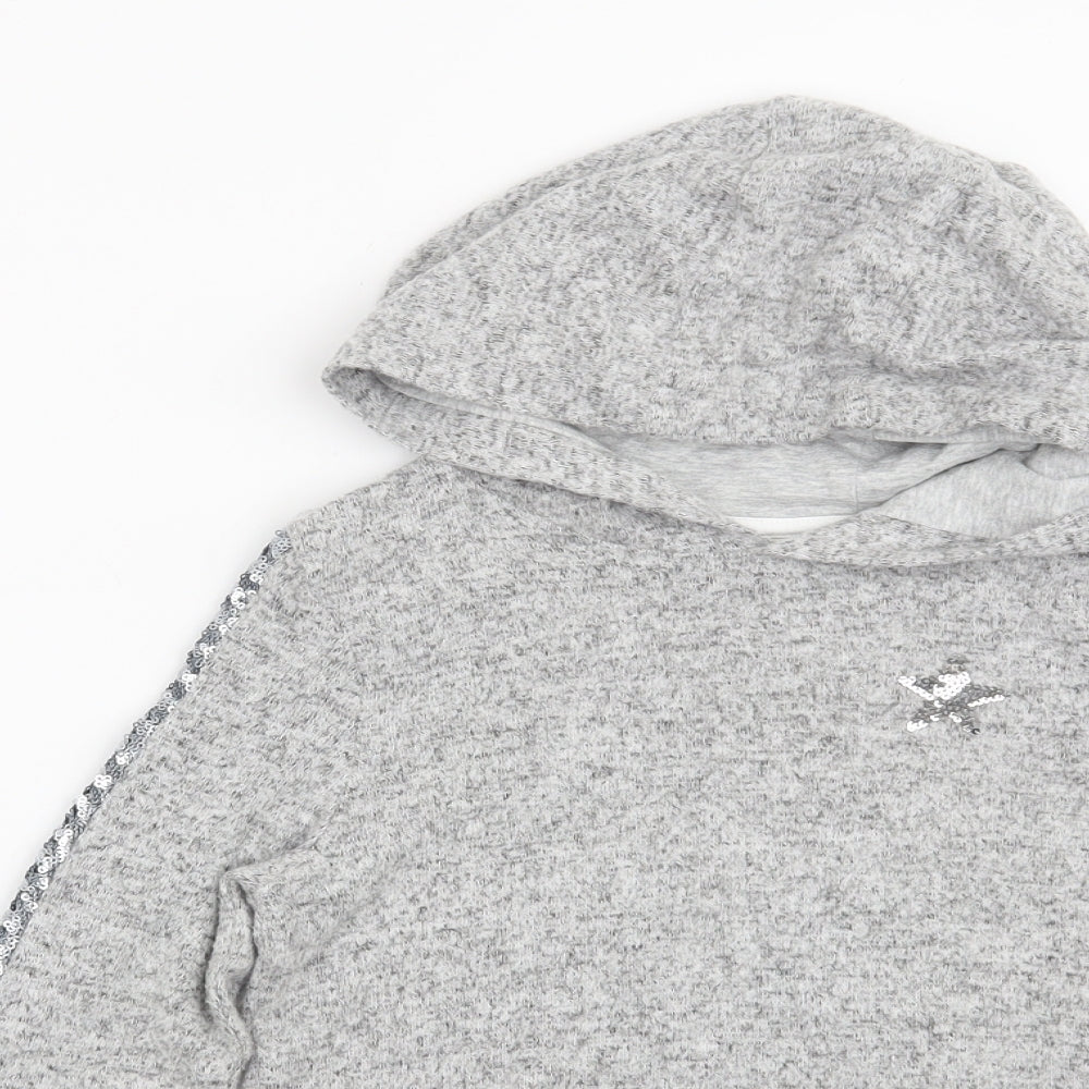 F&F Girls Grey   Pullover Hoodie Size 7-8 Years  - Star