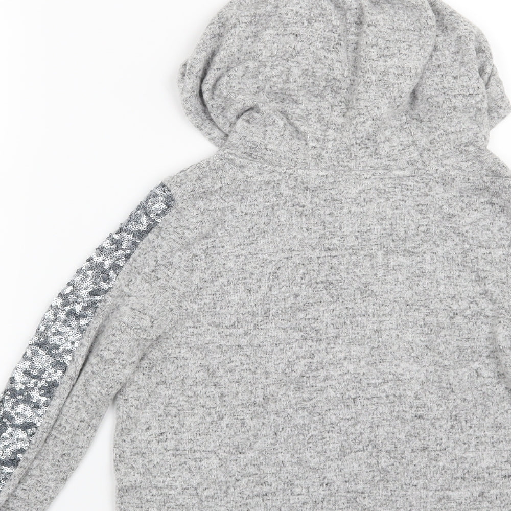 F&F Girls Grey   Pullover Hoodie Size 7-8 Years  - Star