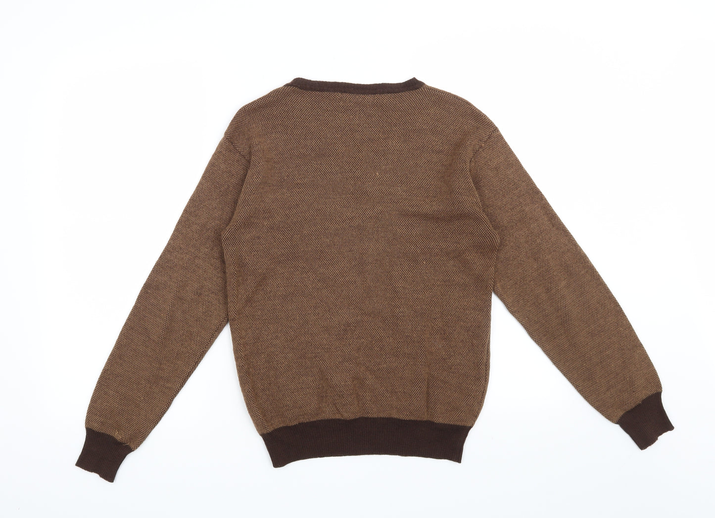 Zara Mens Brown Geometric  Pullover Jumper Size M