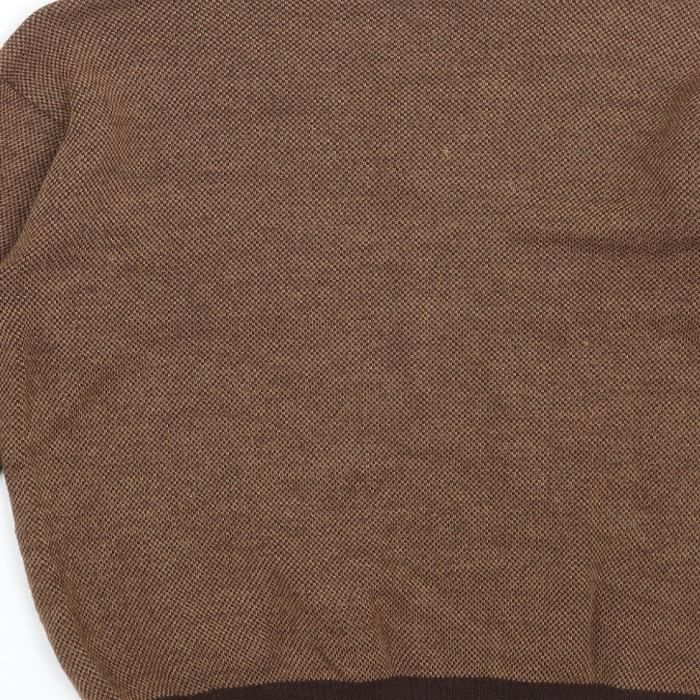 Zara Mens Brown Geometric  Pullover Jumper Size M