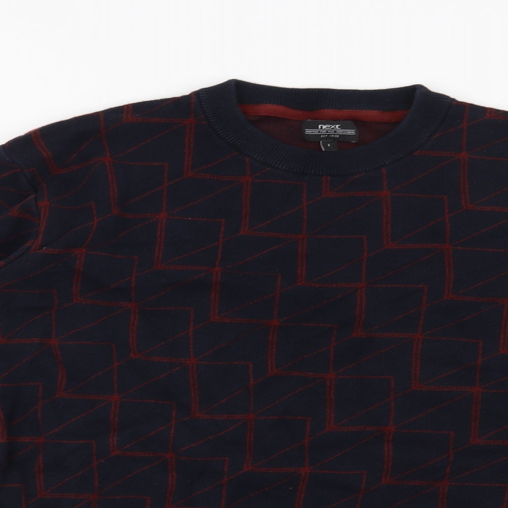 NEXT Mens Blue Geometric  Pullover Jumper Size L