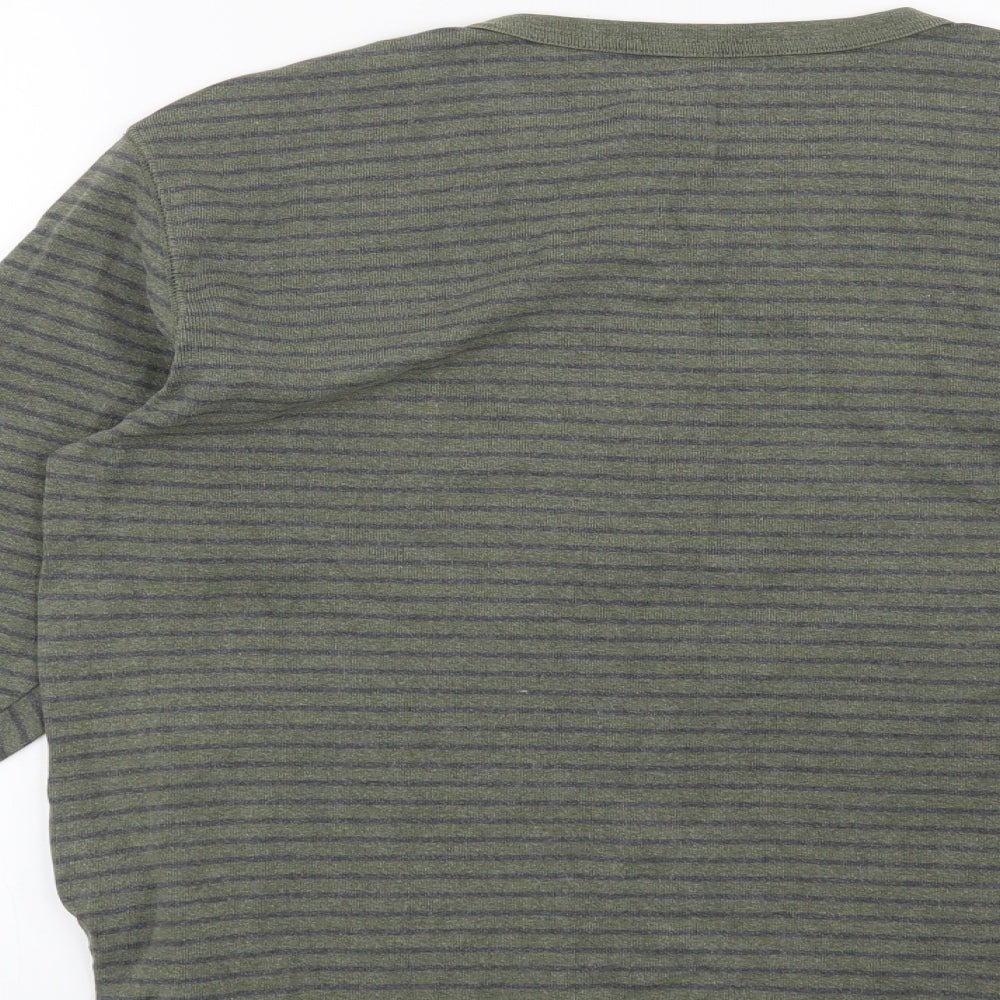 Gap Mens Green Striped  Pullover Sweatshirt Size L