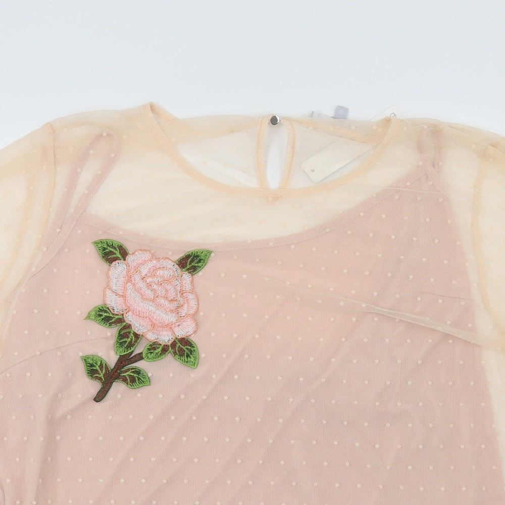 Red Herring Womens Pink Floral  Basic Blouse Size 20