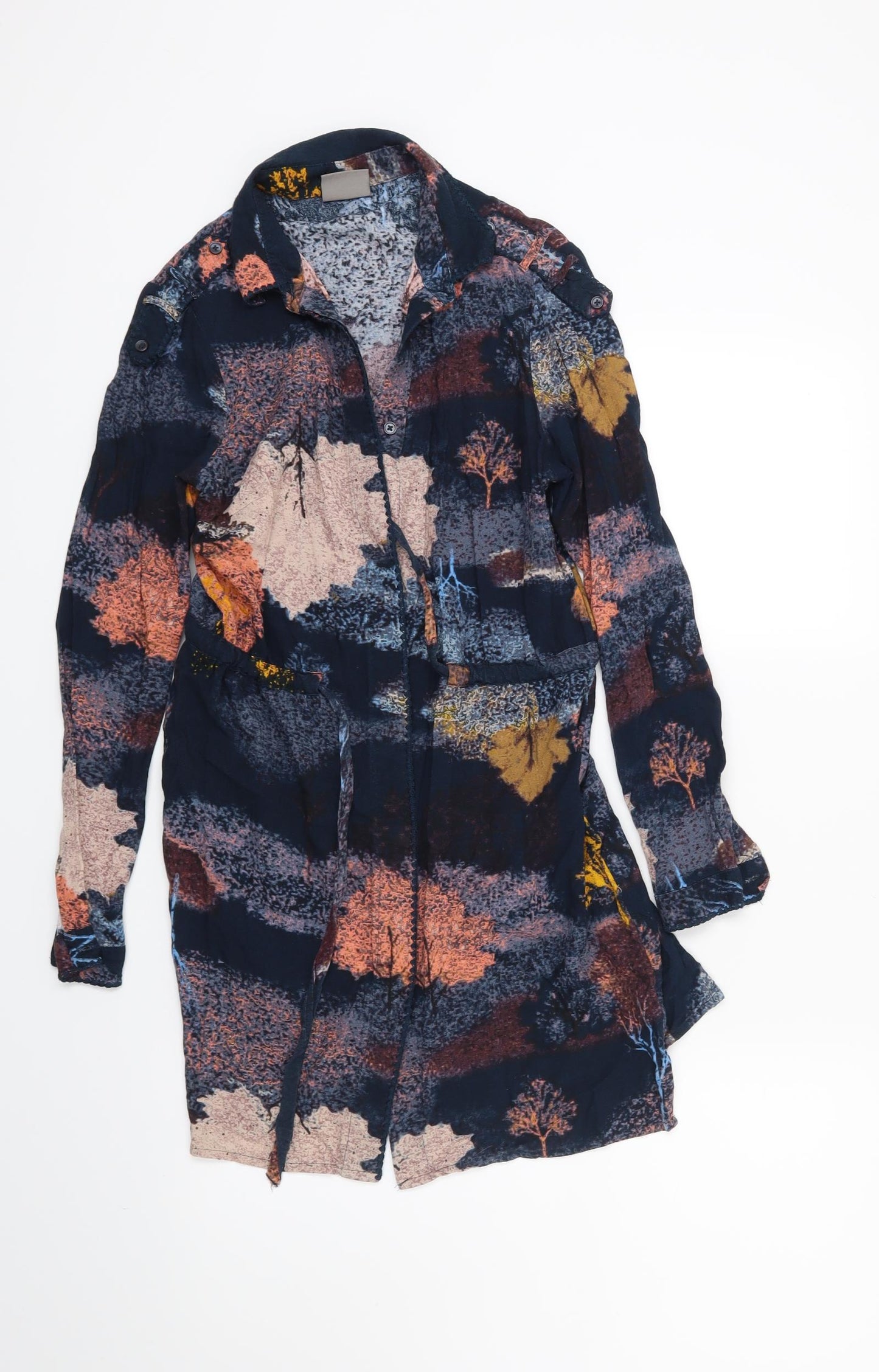 VERO MODA Womens Blue Geometric  Shirt Dress  Size XS  - Tree Print