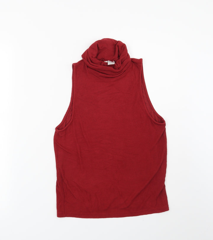 H&M Womens Red   Basic Blouse Size M