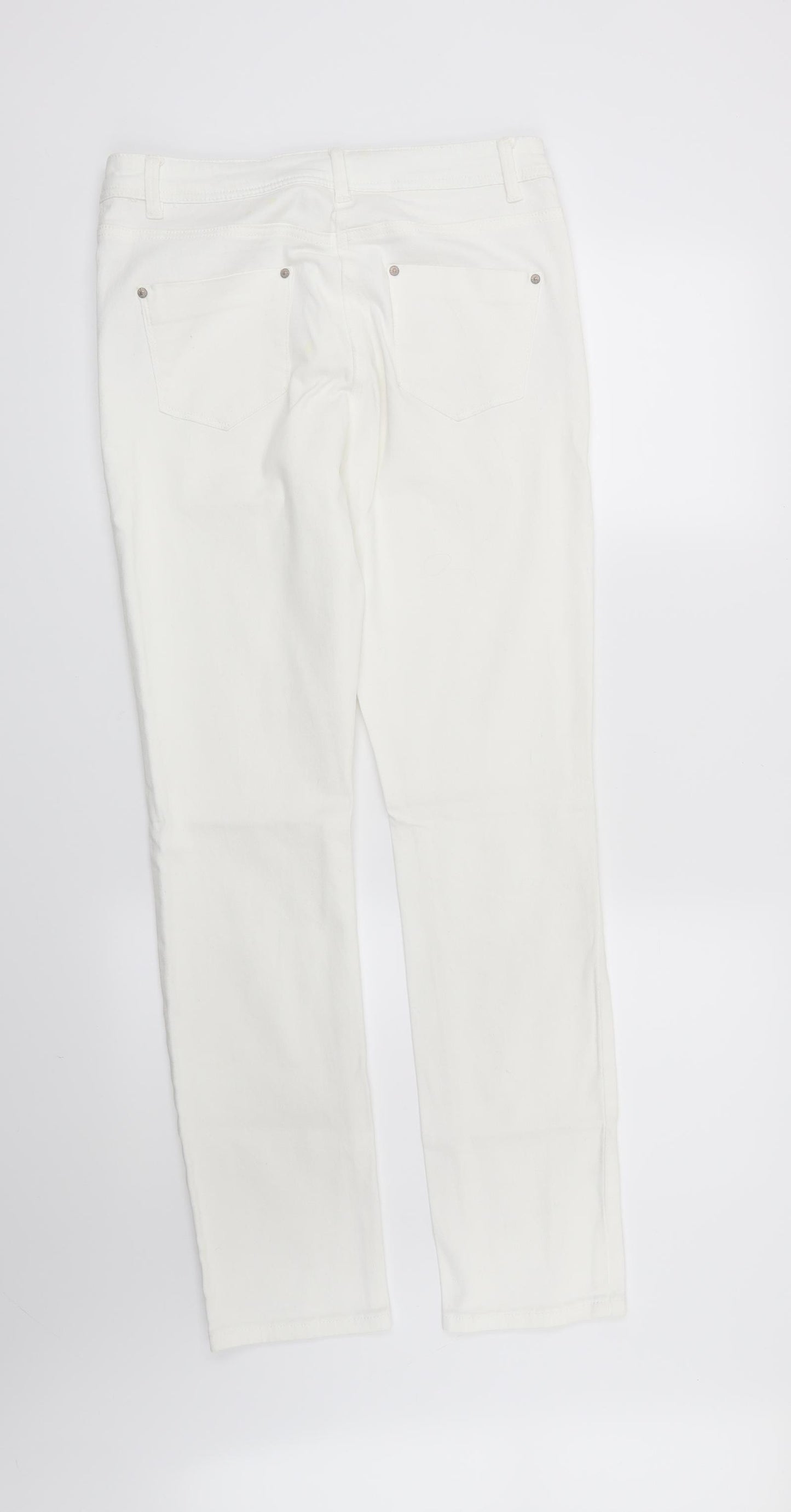 M&Co Womens White   Straight Jeans Size 10 L30 in