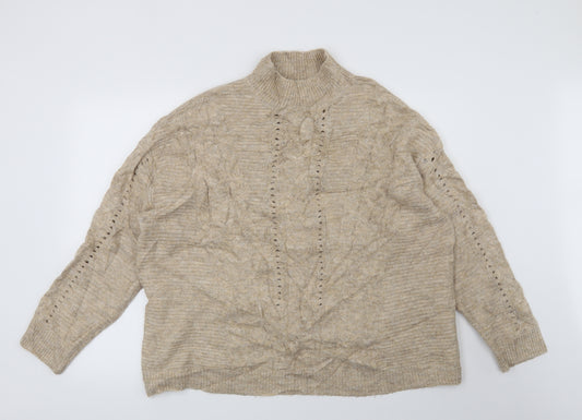 Front view of F&F women’s beige jumper, size UK 16