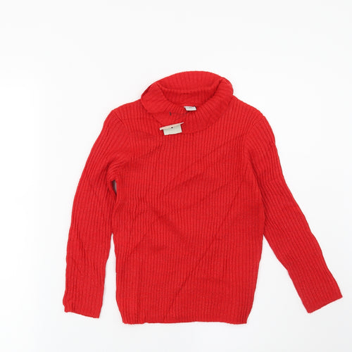 TU Girls Red Striped  Pullover Jumper Size 6 Years