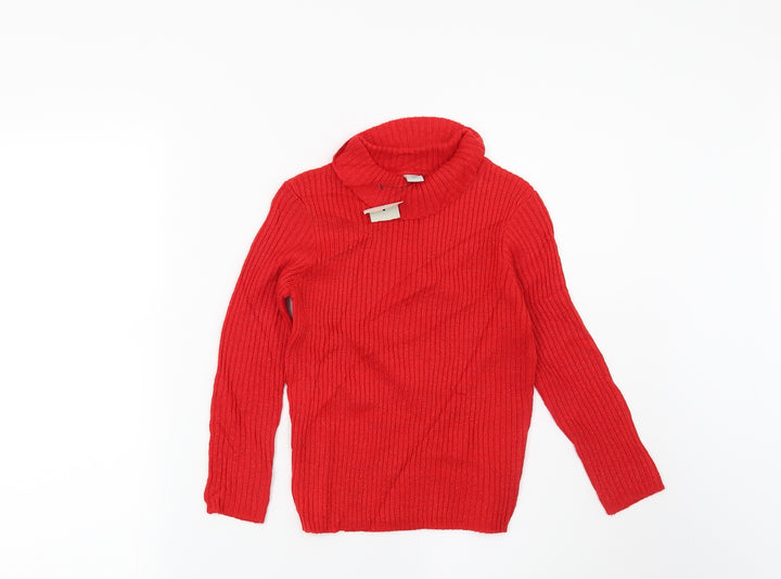 TU Girls Red Striped Pullover Jumper Size 6 Years