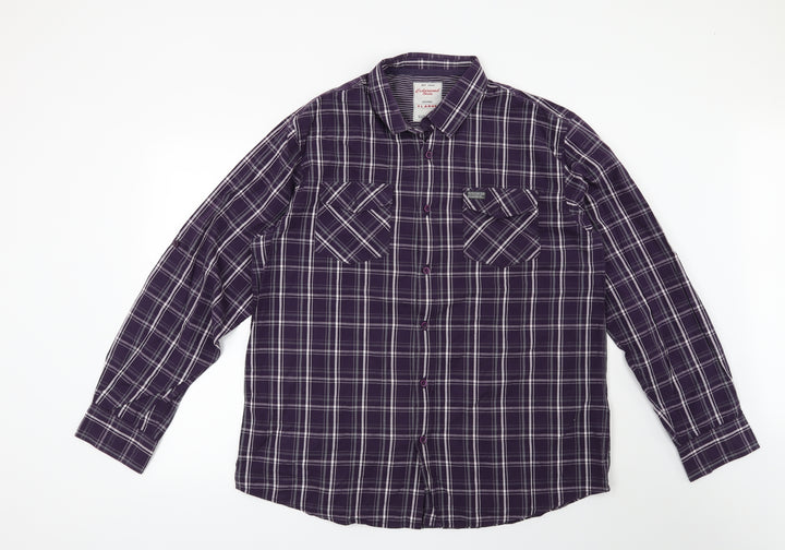 Cedar Wood State Mens Purple Check   Button-Up Size XL