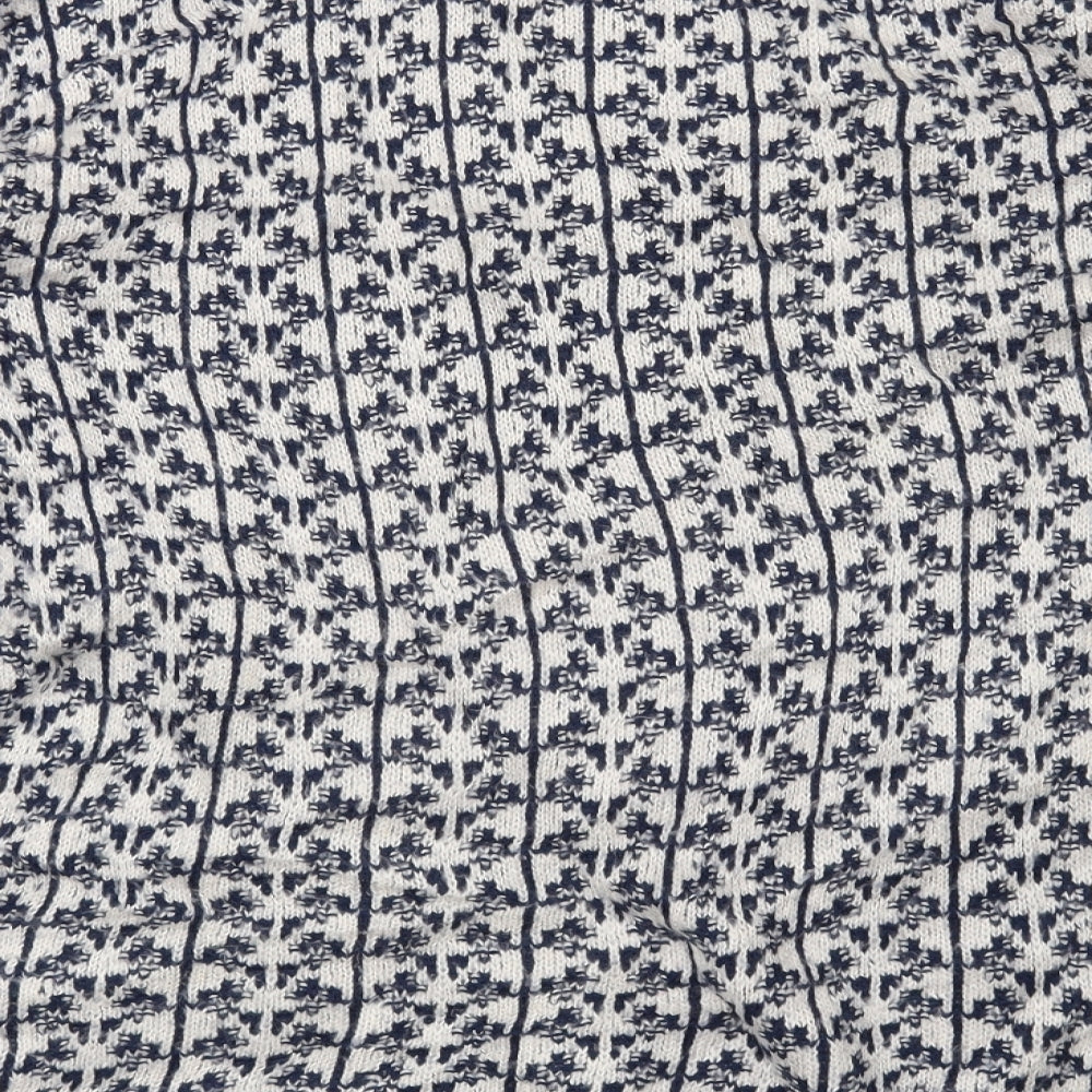 Marks and Spencer Womens White Geometric  Pullover Jumper Size 16