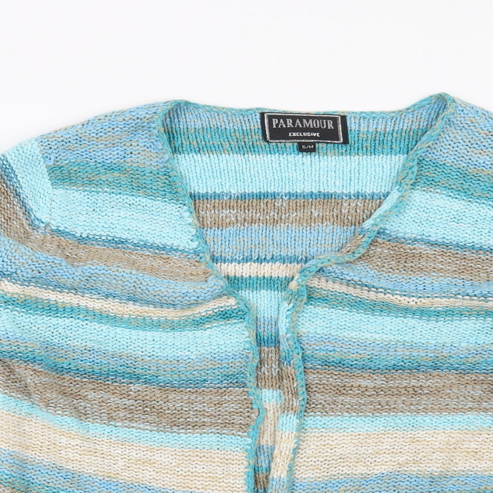 Paramour Womens Blue Striped  Cardigan Jumper Size S