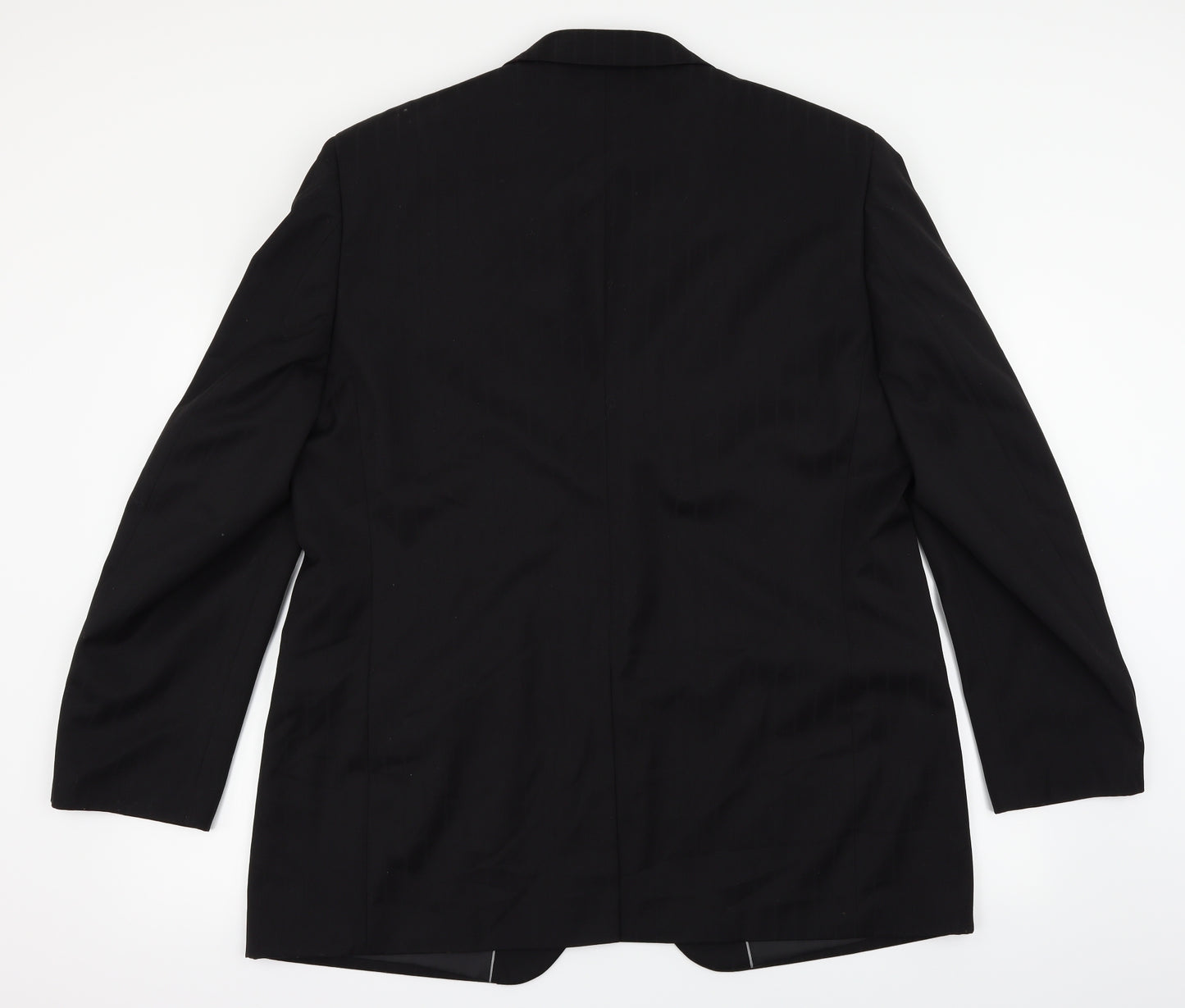 Greenwoods Mens Black Striped  Jacket Suit Jacket Size 46
