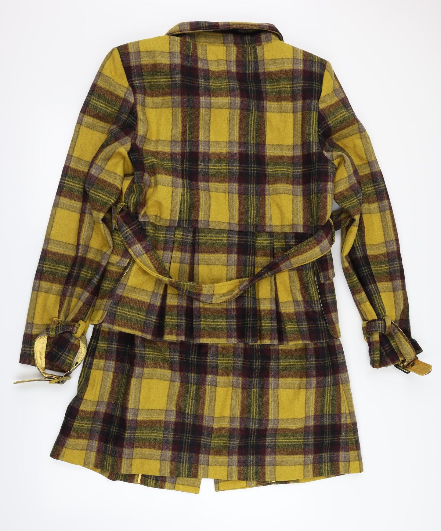 Lee Cooper Womens Yellow Check  Trench Coat Coat Size 16
