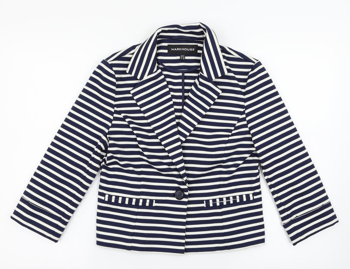 Warehouse Womens Multicoloured Striped  Jacket Blazer Size 12
