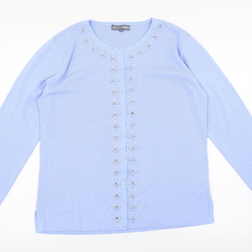 Reflect Style Womens Blue   Cardigan Jumper Size M