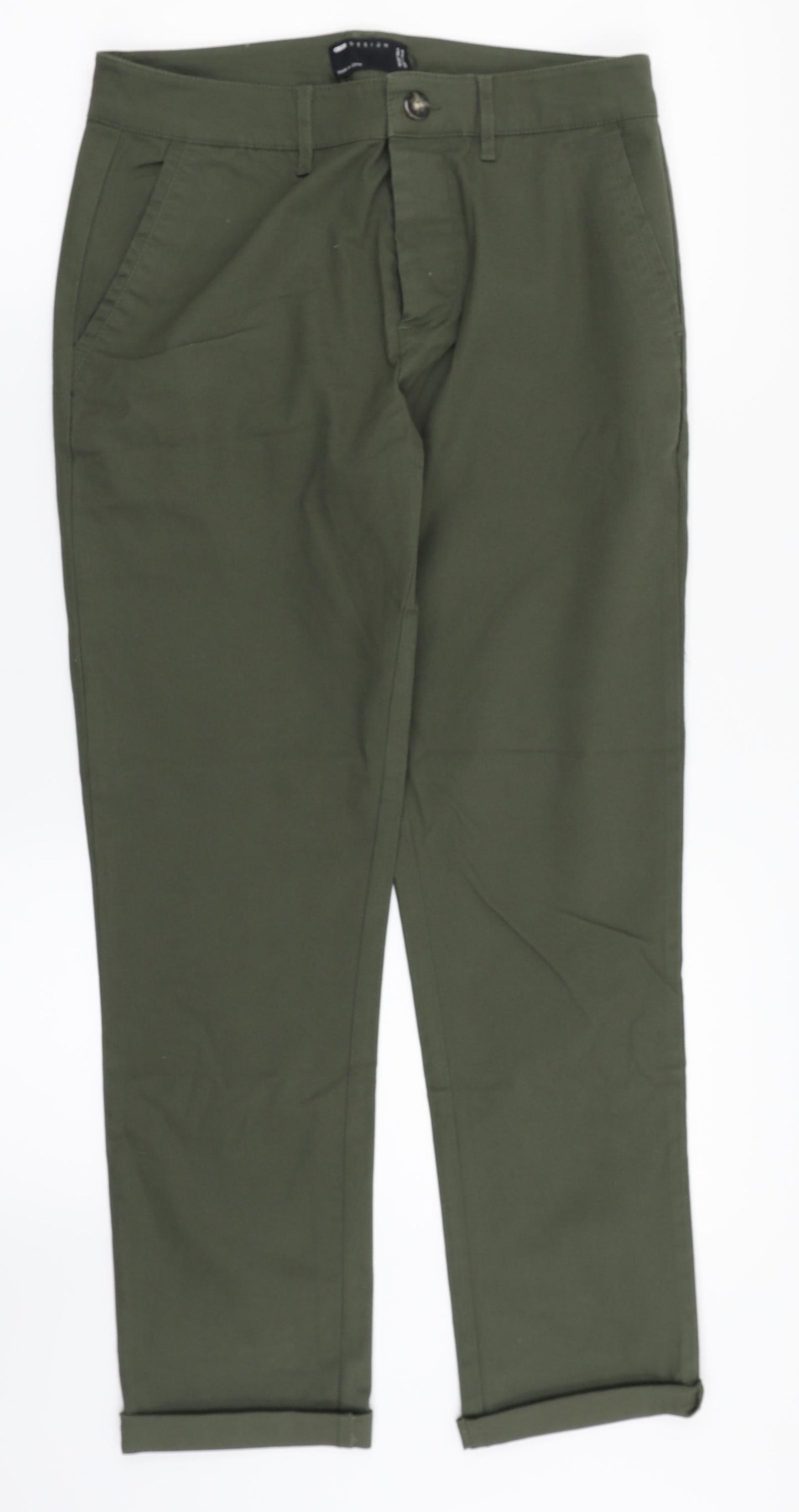 ASOS Mens Green   Chino Trousers Size 29 in L30 in