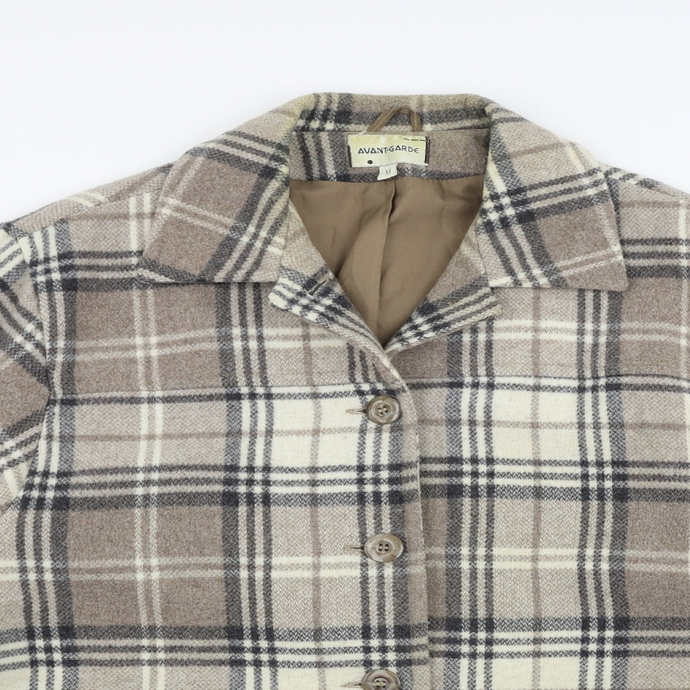 Avant Garde Womens Multicoloured Check  Jacket Coatigan Size M