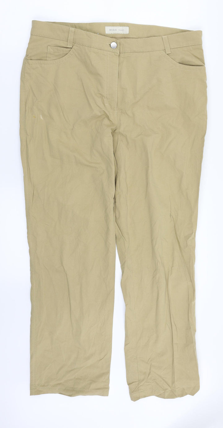 BRAX Womens Beige Chino Trousers Size 18 L28 in