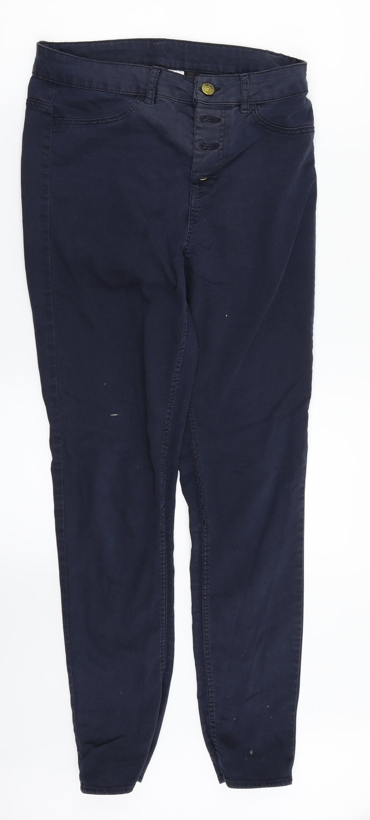 H&M Womens Blue   Chino Trousers Size 14 L28 in