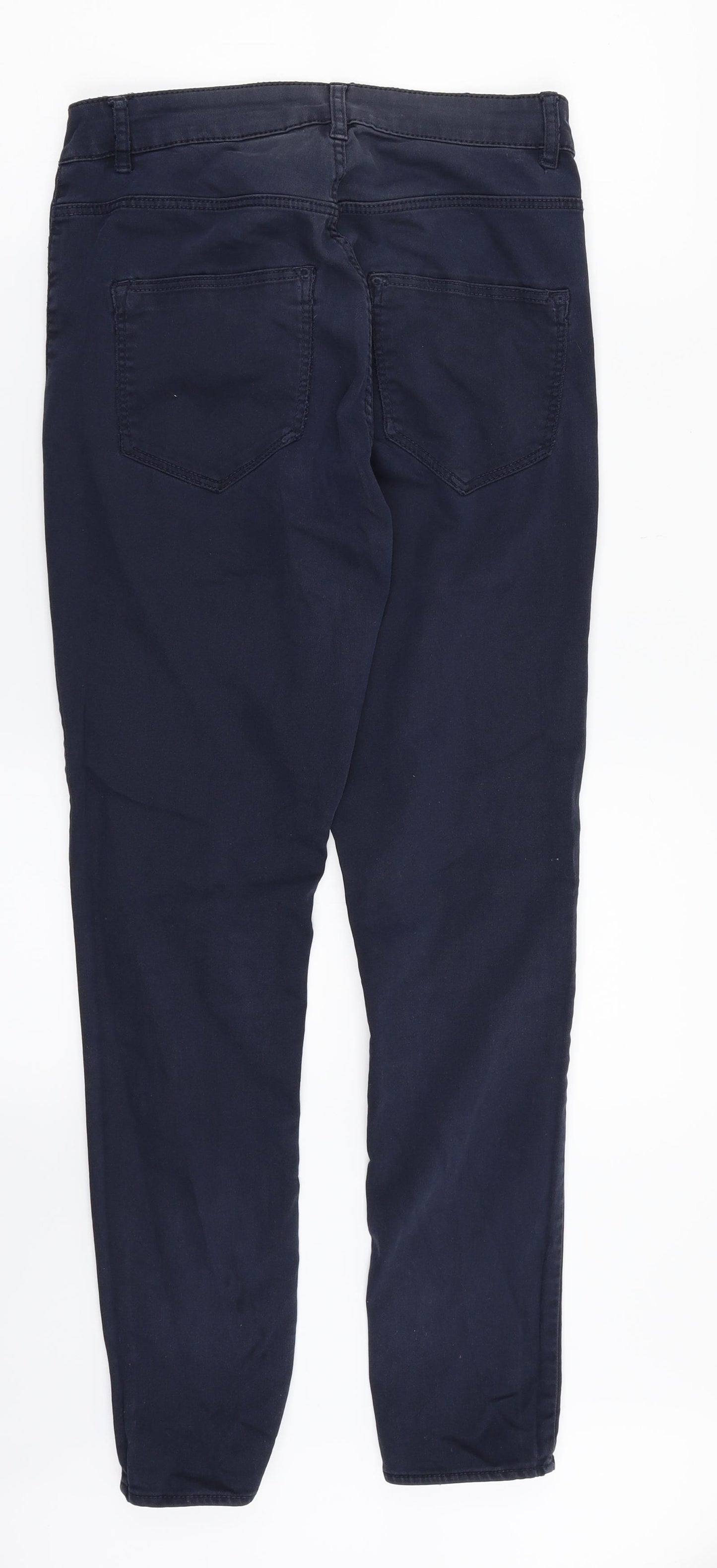 H&M Womens Blue   Chino Trousers Size 14 L28 in