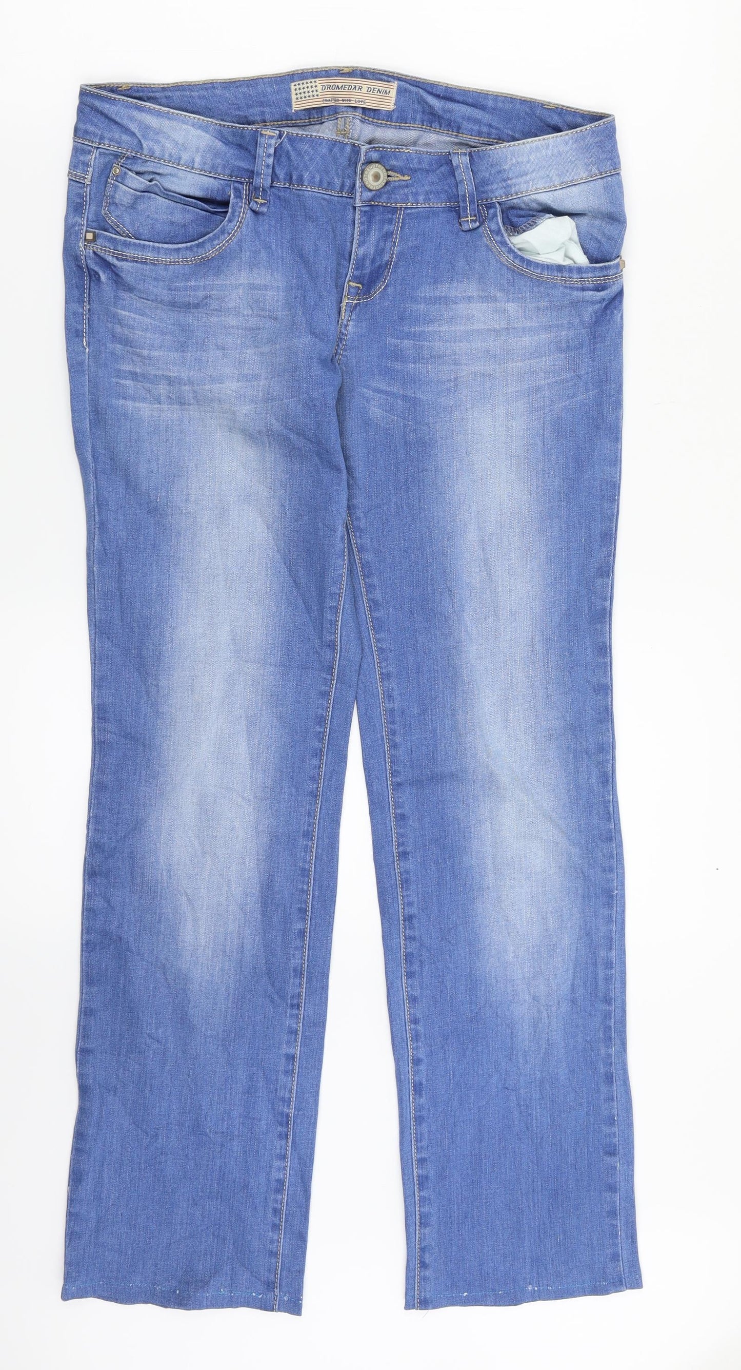 Dromedar Womens Blue  Denim Straight Jeans Size 29 in L28 in