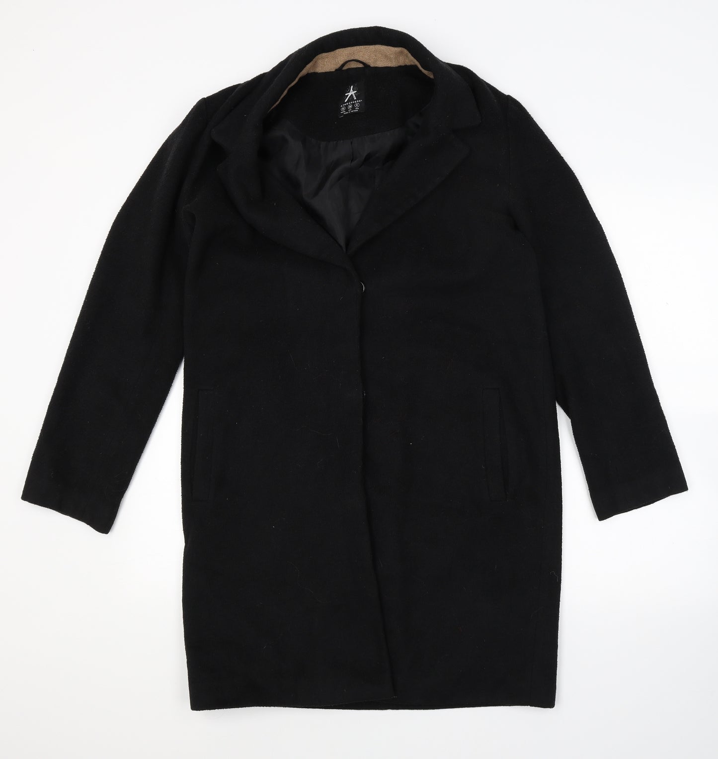 Atmosphere Womens Black   Overcoat Coat Size 10