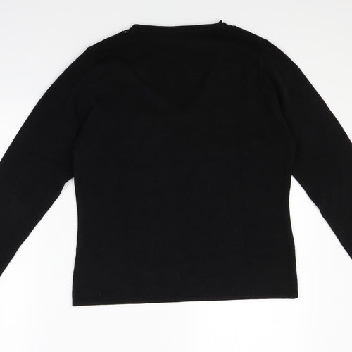 Preworn Womens Black  Knit Pullover Jumper Size M