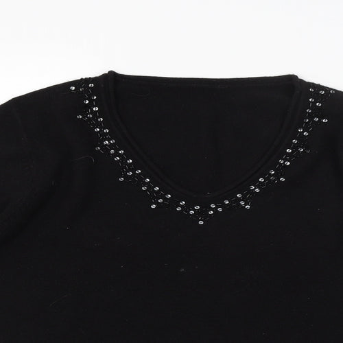 Preworn Womens Black  Knit Pullover Jumper Size M