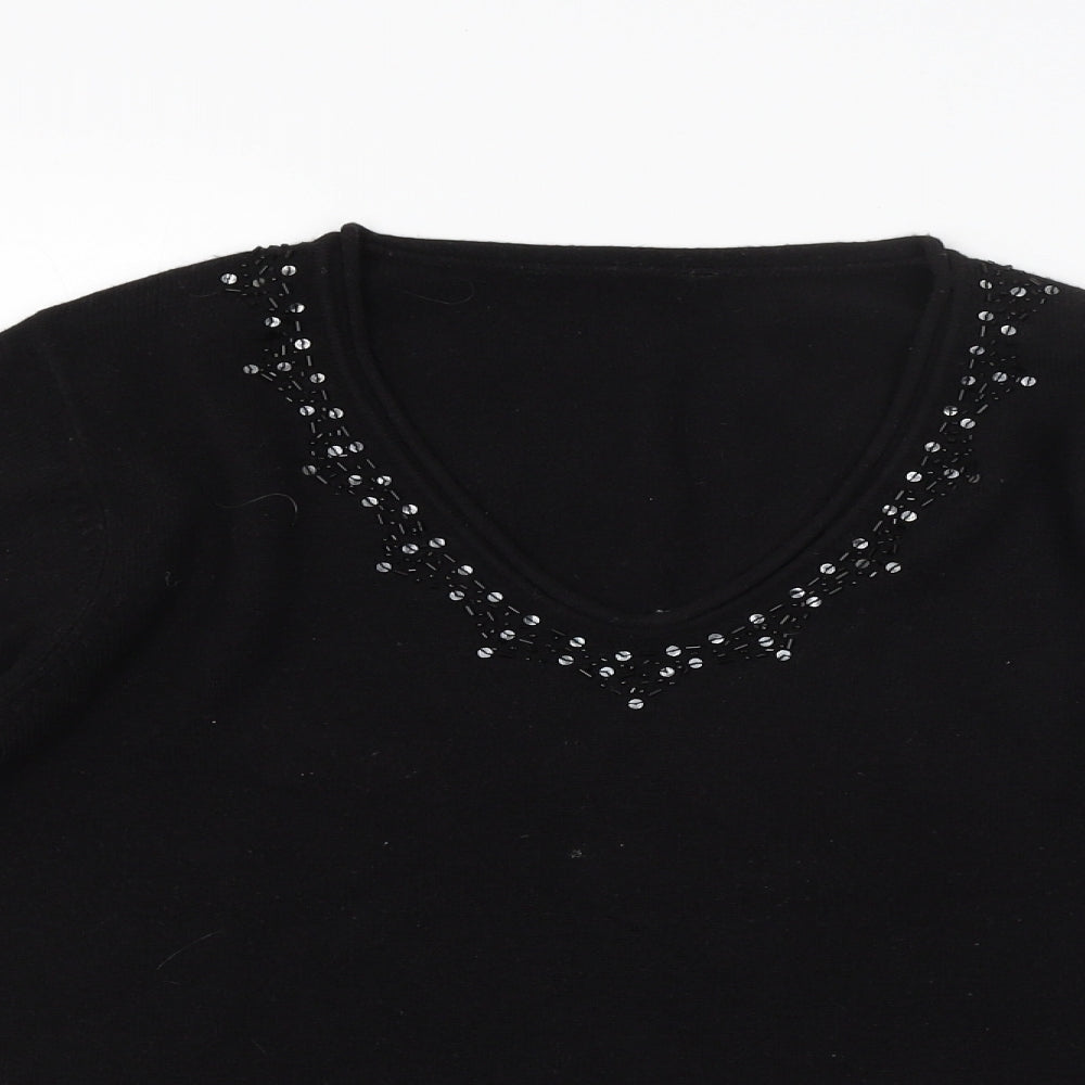 Preworn Womens Black  Knit Pullover Jumper Size M