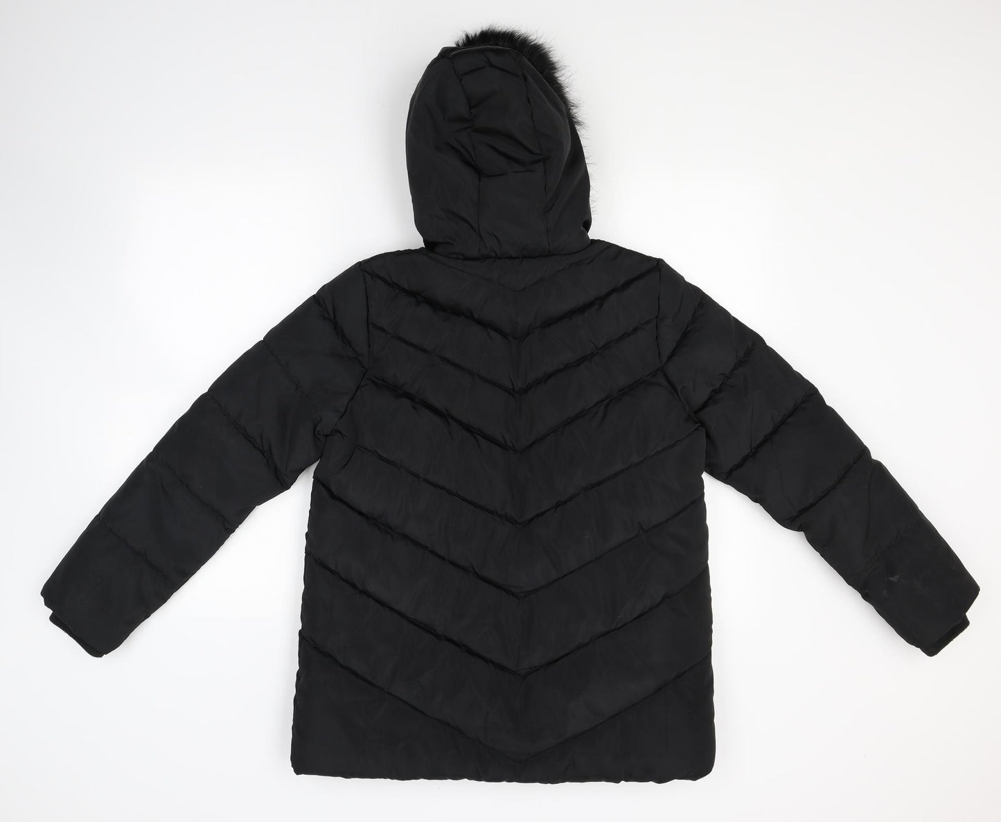 George Girls Black   Puffer Jacket Coat Size 13-14 Years