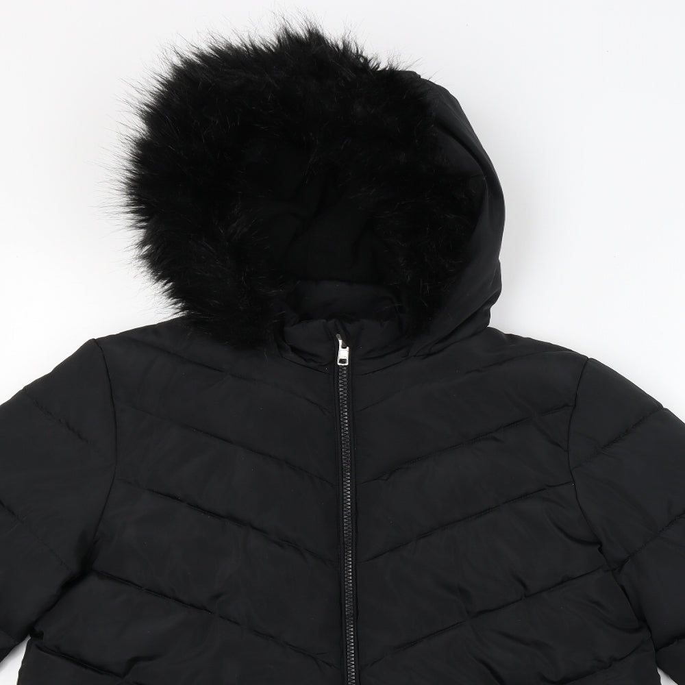 George Girls Black   Puffer Jacket Coat Size 13-14 Years