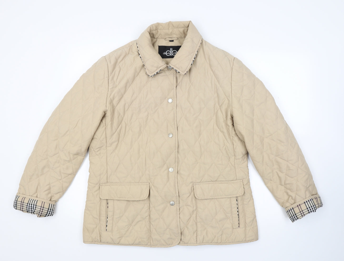 David Barry Womens Beige   Bomber Jacket Jacket Size 14